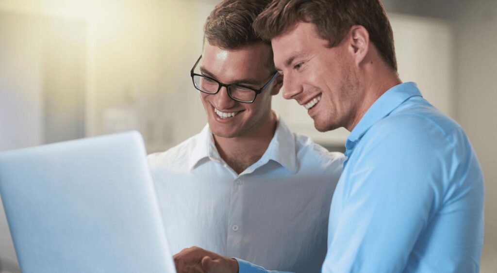 A man using his laptop represents veterans exploring education benefits and career opportunities